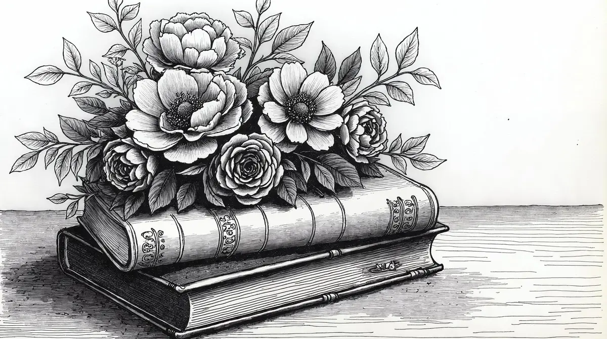 livre ancien fleurs noires