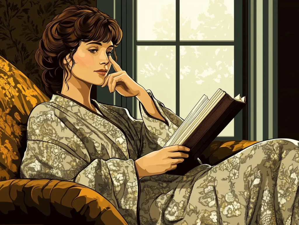 Indochine ancienne, femme lisant