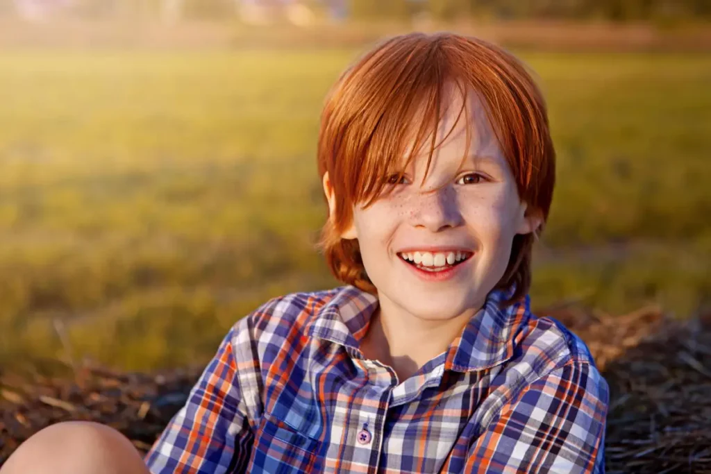 boy countryside red hair