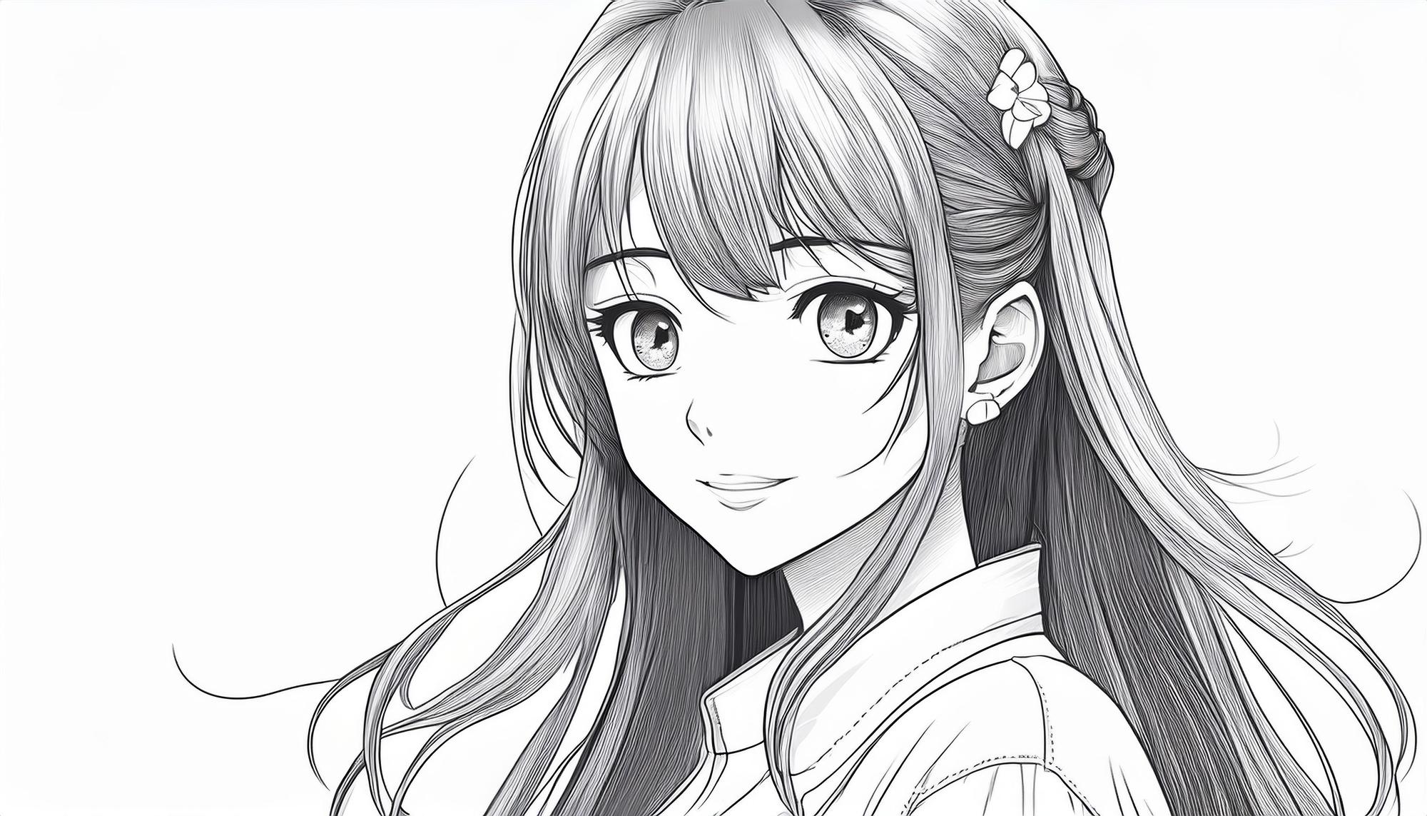 Comment dessiner un personnage de manga fille à colorier ?