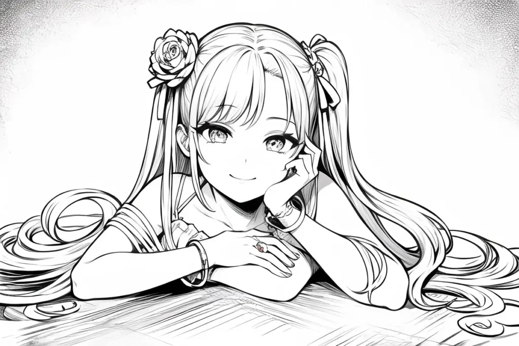 manga girl coloring