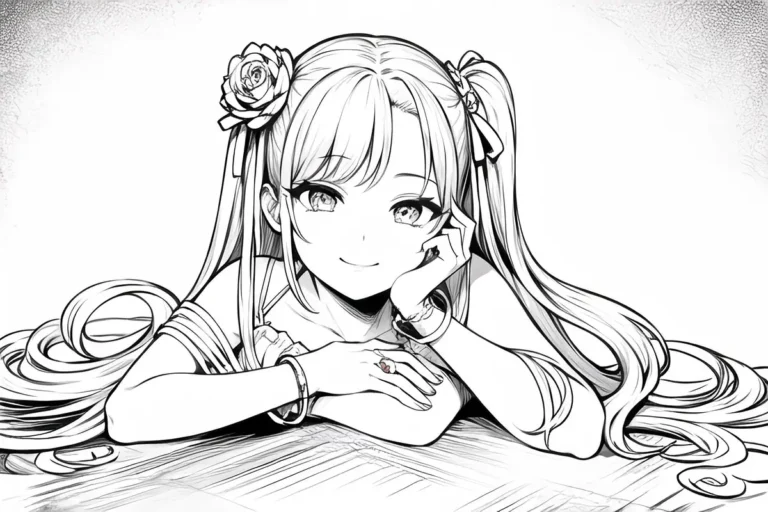 manga girl coloring